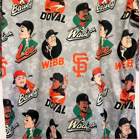 San Francisco Giants 2024 Players Aloha Hawaiian Button Shirt Men’s Md - Picture 4 of 8